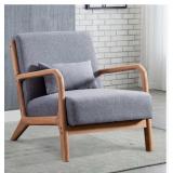 MID CENTURY MODERN ACCENT CHAIR WITH WOOD FRAME, U