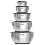 VIKING MIXING BOWLS SET, 10 PIECE STAINLESS STEEL