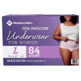 MEMBERS MARK TOTAL PROTECTION UNDERWEAR FOR WOMEN,