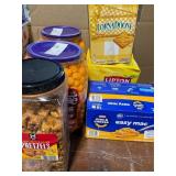 1 LOT OF 3-SNACKS,1-COOKIES, 1- BLACK TEA, 1-MAC&C