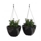 CAPRIO 14 IN. DIA BLACK RESIN SELF WATERING HANGIN