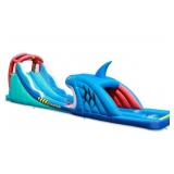 HAPPY HOP SHARK ATTACK DOUBLE SLIDE INFLATABLE WAT