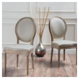 $225 NOBLE HOUSE PHINNAEUS BEIGE FABRIC DINING CHA