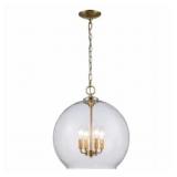 $113 MONTEAUX LIGHTING 4-LIGHT AGED BRASS PENDANT