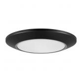 1 LOT (6) 6 IN. MATTE BLACK DISK LIGHT LED FLUSH M