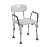 KNOCK DOWN BATH BENCH WITH BACK AND PADDED ARMS