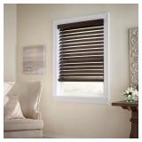 $134 ESPRESSO CORDLESS PREMIUM FAUX WOOD BLINDS WI