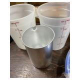 1 LOT OF 2-PLASTIC CONTAINERS 8 QT, 1- METAL CONTA