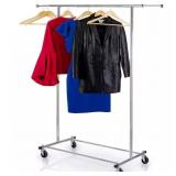 CHROME METAL CLOTHES RACK 60 IN. W X 62 IN. H