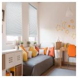 WHITE CORDLESS ALUMINUM MINI BLINDS FOR WINDOWS WI
