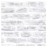 INDUSTRIAL BRICK GREY AND WHITE VINYL REMOVABLE PE