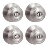 HARTFORD SATIN NICKEL BED/BATH DOOR KNOB (4-PACK)