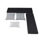 $142 ROCKHILL BLACK POLYESTER FABRIC NOOK CUSHION