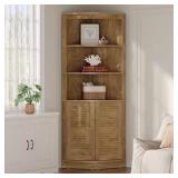 $190 BYBLIGHT 66.9-INCH TALL BROWN WOOD 5-TIER COR