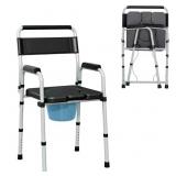 FOLDING BEDSIDE COMMODE CHAIR FOR SENIORS, ADULTS,