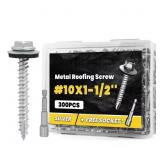 XINYOEC 300-PACK SILVER #10 X 1-1/2 IN. METAL ROOF