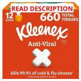 1 LOT OF (2) KLEENEX ANTI-VIRAL 3-PLY FACIAL TISSU