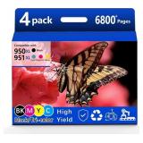 4 PACK 950XL 951XL INK CARTRIDGES COMBO PACK REPLA