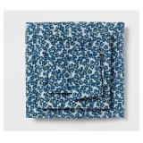 QUEEN MICROFIBER SHEET SET BLUE MICRO FLORAL - ROO