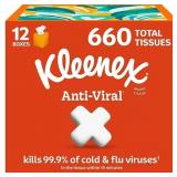 1 LOT OF (2) KLEENEX ANTI-VIRAL 3-PLY FACIAL TISSU