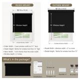 SUNOFF CORDLESS BLACKOUT ROLLER SHADES BLINDS FOR