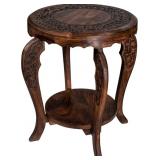 $111 FARMHOUSE ROUND ACCENT END TABLE,RUSTIC SIDE