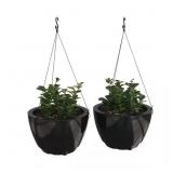 CAPRIO 14 IN. DIA BLACK RESIN SELF WATERING HANGIN