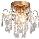 Q&S MINI CHANDELIER CRYSTAL CEILING LIGHT,SMALL FL