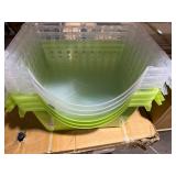 1 LOT (6) ASSORTED STACKABLE STORAGE BINS