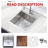 $140 COMLLEN 17X19 INCH DROP IN BAR SINK, OUTDOOR
