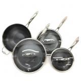 $487 HEXCLAD COMMERCIAL 7 PIECE COOKWARE PAN SET H