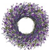 LZNPA 26 INCH LARGE LAVENDER WREATH FOR FRONT DOOR