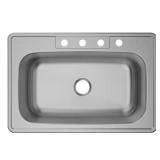 $149 STAINLESS STEEL 33 IN. 4-HOLE SINGLE BOWL DRO