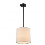 10 IN. 1-LIGHT BLACK DRUM PENDANT LIGHT FIXTURE WI