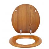 ROUND FRONT TOILET SEAT IN OAK VENEER