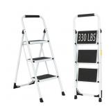 3.4 FT. REACH HIGHT 3-STEP IRON LADDER FOLDABLE NO