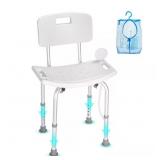 SHOWER CHAIR WITH BACK ADJUSTABLE HEIGHT BATHTUB N