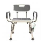 $162 WUDKEY 500 LB. SHOWER CHAIR IN GRAY WITH ARMS