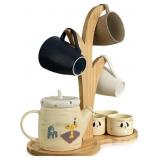 MUG HOLDER TREE - CUP RACK FOR COUNTER WITH 3 HANG