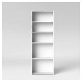 DORM 5 SHELF BOOKCASE WHITE - ROOM ESSENTIALS: MOD