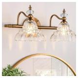 LOUSACE 2-LIGHT GOLD VINTAGE BATHROOM VANITY LIGHT