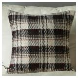 VCTOPS CHRISTMAS BLACK TARTAN KNIT THROW PILLOW CO