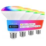 1 LOT OF 1-4 PACKOREIN MATTER SMART LIGHT BULB, BR