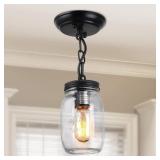 LNC FLUSH MOUNT LIGHT FIXTURE,FARMHOUSE MASON JAR
