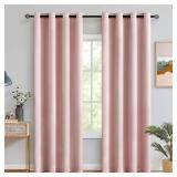 MIULEE LIGHT PINK ROOM DARKENING CURTAINS THERMAL