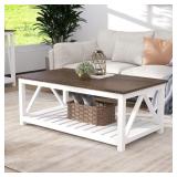 CHOOCHOO FARMHOUSE COFFEE TABLE, RUSTIC VINTAGE LI