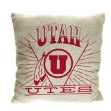 NCAA UTAH UTES 26 X 26 WOVEN TAPESTRY PILLOW