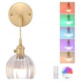 SHENMOYL BATTERY OPERATED WALL SCONCE WITH CLEAR T