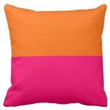HALF ORANGE AND BRIGHT PINK THROW PILLOW CASE COVE
