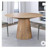 $1700 WESLEY 53" WIDE OAK VENEERED WOOD ROUND DINI